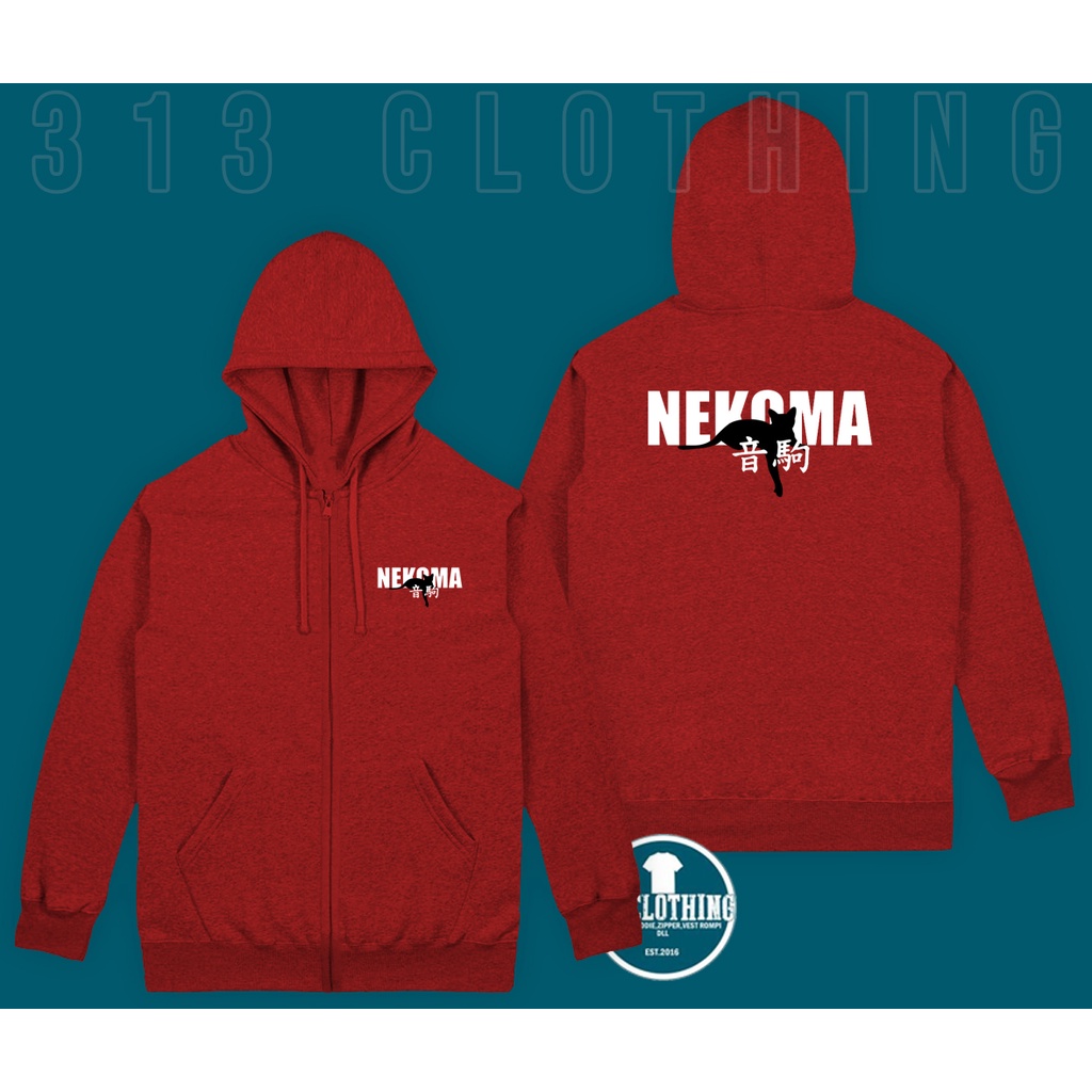 Jaket Hoodie Zipper Nekoma Haikyuu Zipper Hoodie Nekoma