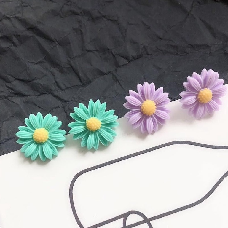 Anting Stud Desain Bunga Daisy Untuk Wanita