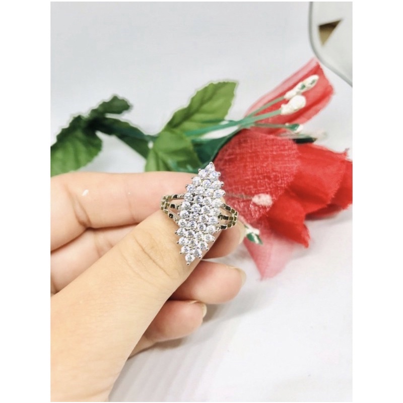 Cincin elisabeth silver mewah perhiasan wanita aksesoris fashion wanita