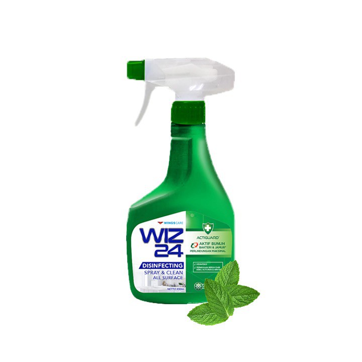 Wiz 24 Disinfectant Spray &amp; Clean - Fresh Scent 450 ml