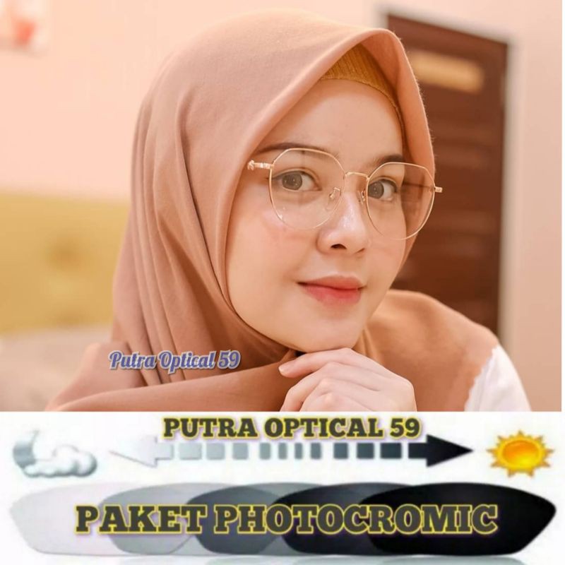 FRAME KACAMATA WANITA / PRIA  6833 LENSA PHOTOCROMIC | ANTIRADIASI | Termurah