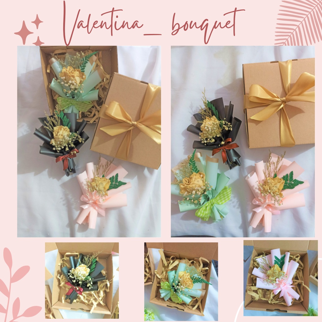 

buket mini mawar + box kado hadiah ulangtahun