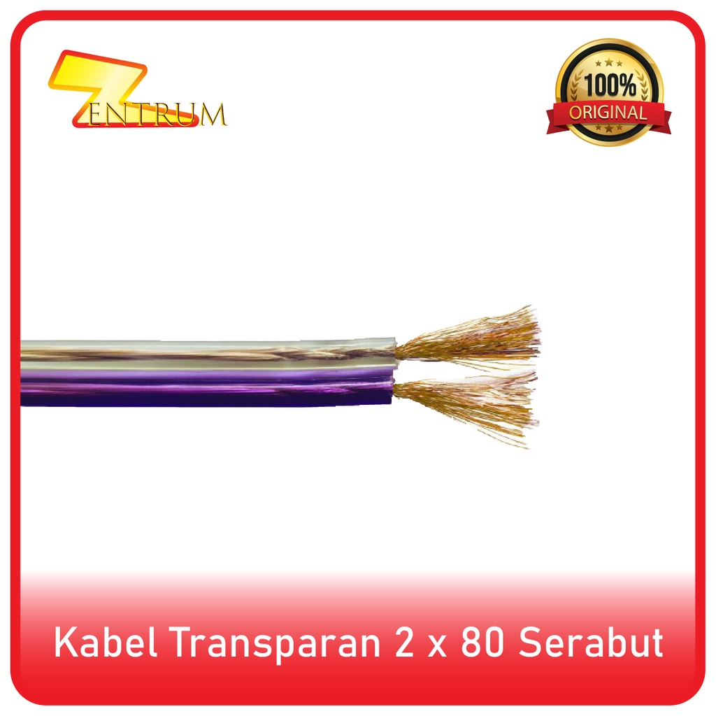 Kabel Listrik Transparant 2 x 80 SERABUT (15 Yard) BAHAN SUPER