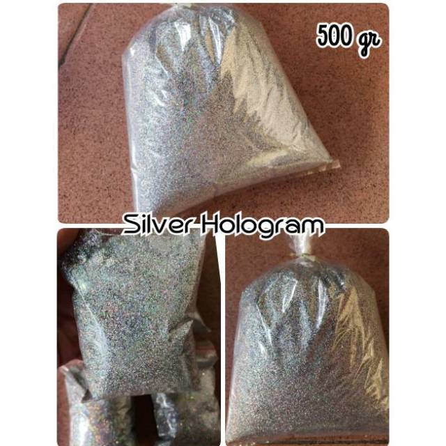 GLITTER HOLOGRAM SILVER / SILVER RAINBOW 500 GRAM