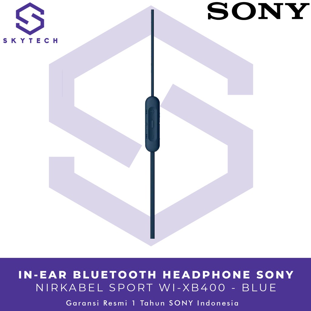 EARPHONE BLUETOOTH SONY WI XB400 BLUE ORIGINAL GARANSI RESMI