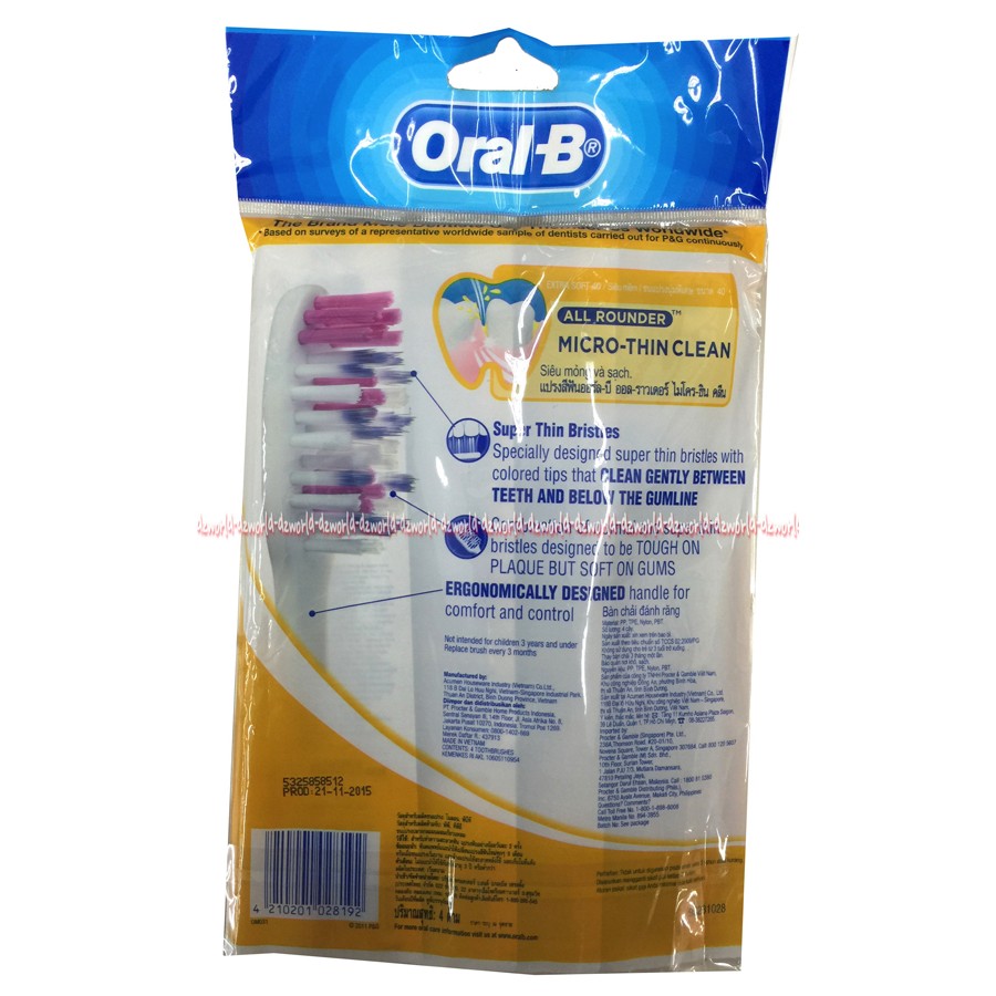 Sikat Gigi Oral B Value Pack Sikat Gigi OralB Super thin Buy 3 Get 1