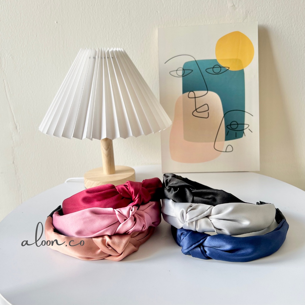 Bando Korea Yeri Model Simpul Bahan Satin Headband Korea – Bando Scrunchie Aksesoris Rambut Wanita