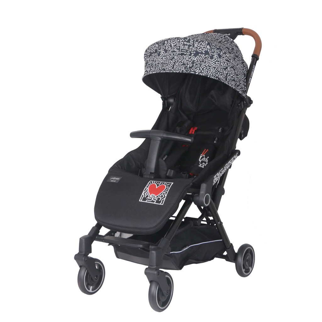 STROLLER COCOLATTE KEITH HARING DASH R BLACK AND WHITE STROLLER COCO LATTE DASH R