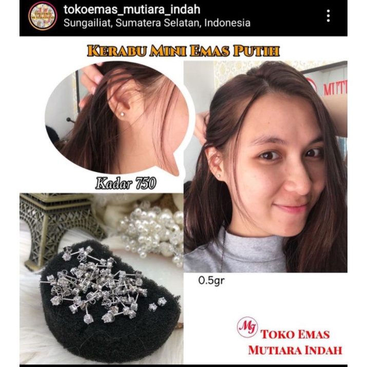 kerabu mini emas putih