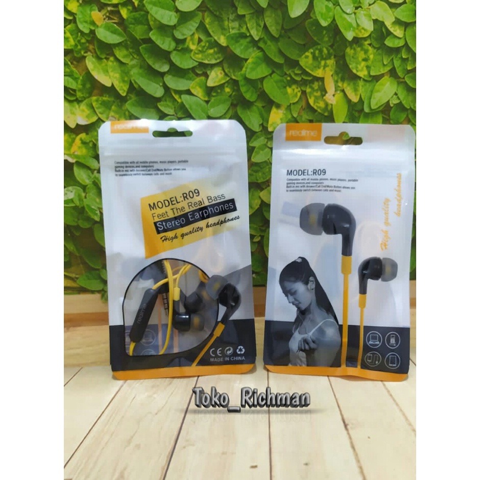 Earphone Realme R09 R40 Headset Super Bass Stereo Earphones