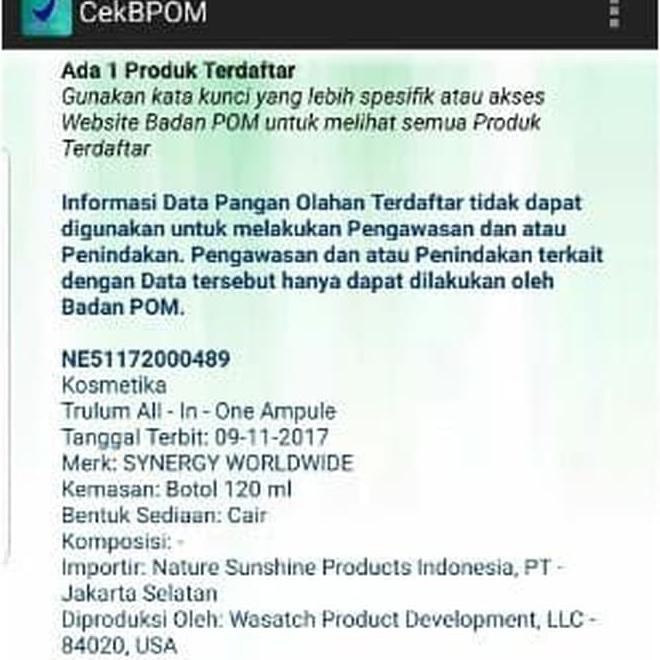 Original Skincare  Pencerah Dan Pengencang Wajah | Trulum Synergy Item Terlaris