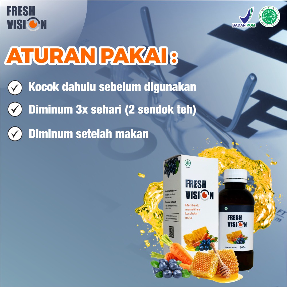 Fresh Vision - Original Multivitamin Madu Solusi Kurangi Mata Minus Mines Gatal Kemerahan &amp; Cegah Katarak 200ml