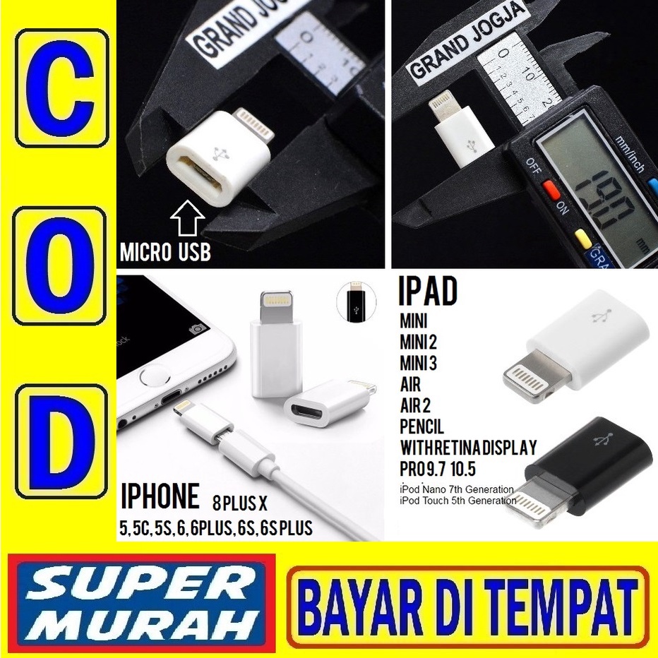 22F CONVERTER IPHONE Sambungan Kabel Chargher Dari Micro Usb Ke 1phone Kabel Data