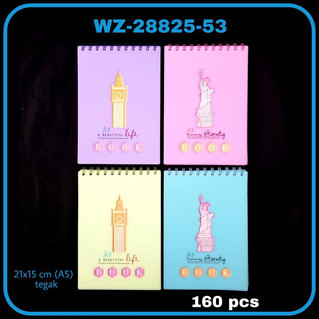 Buku Spiral A5 Biasa WZ isi 80 Lembar / Notebook Spiral / Notebook