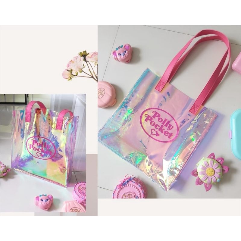 Custom Tas Selempang Tote Bag Hologram Polly Pocket