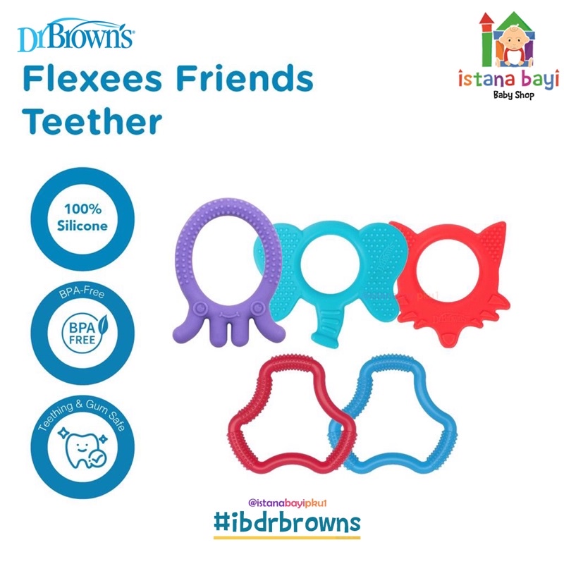 Dr Browns Teether Gigitan bayi Fleexes - Gigitan bayi