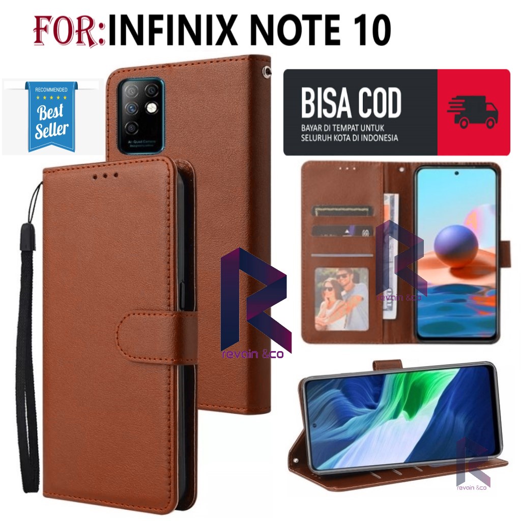 FLIP COVER INFINIX NOTE 10 FLIP WALLET LEATHER KULIT PREMIUM SARUNG BUKA TUTUP KESING HP FLIP CASE INFINIX NOTE 10