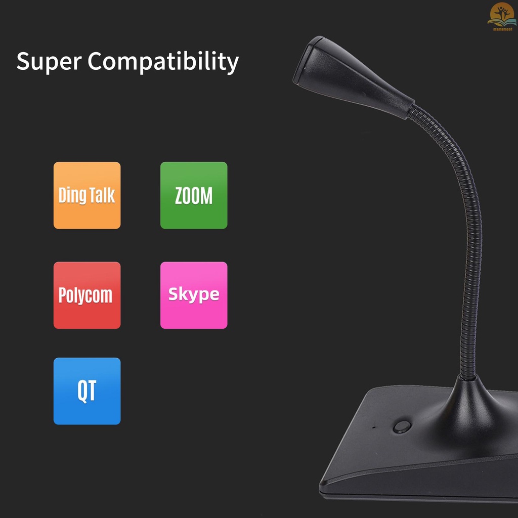 USB Conference Computer Microphone Desktop Wired 360°Omnidirectional Condense Mic Plug &amp; Play Gooseneck for Computer PC Laptop Office Online Meeting Recording Games Video Music Singing Skype