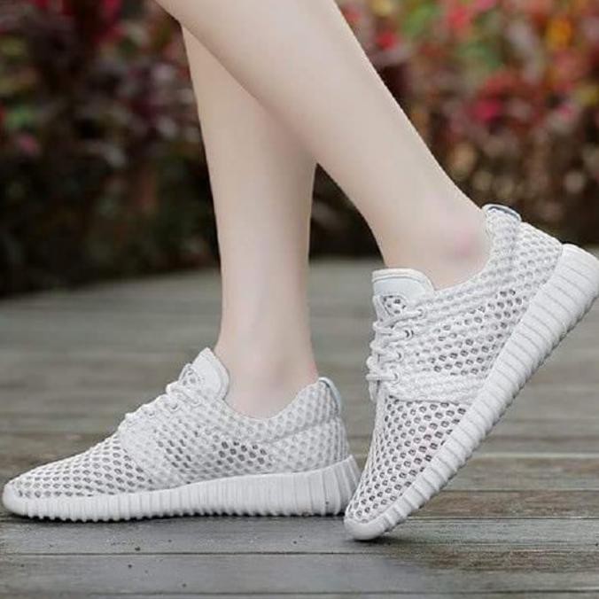 TERBARU sepatu kets cewek murah/ kets jaring 682 putih Good Quality