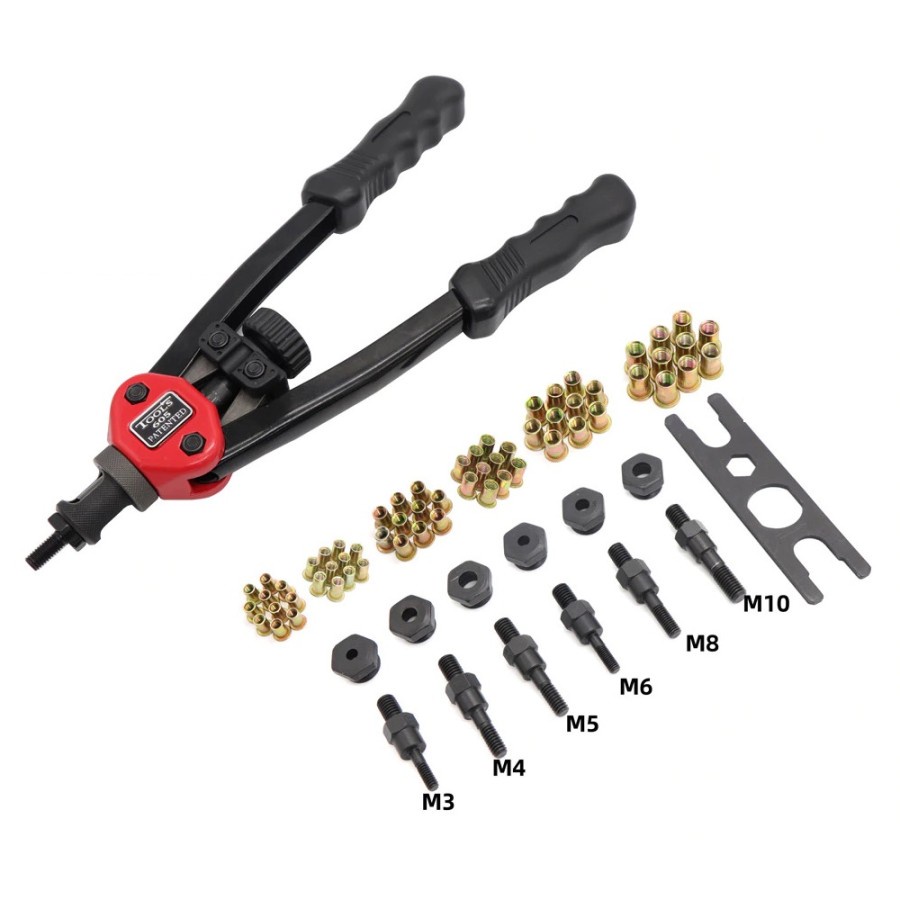 Hand Threaded Riveter Nuts Guns with Nuts 605 60PCS - BT605 - Black
