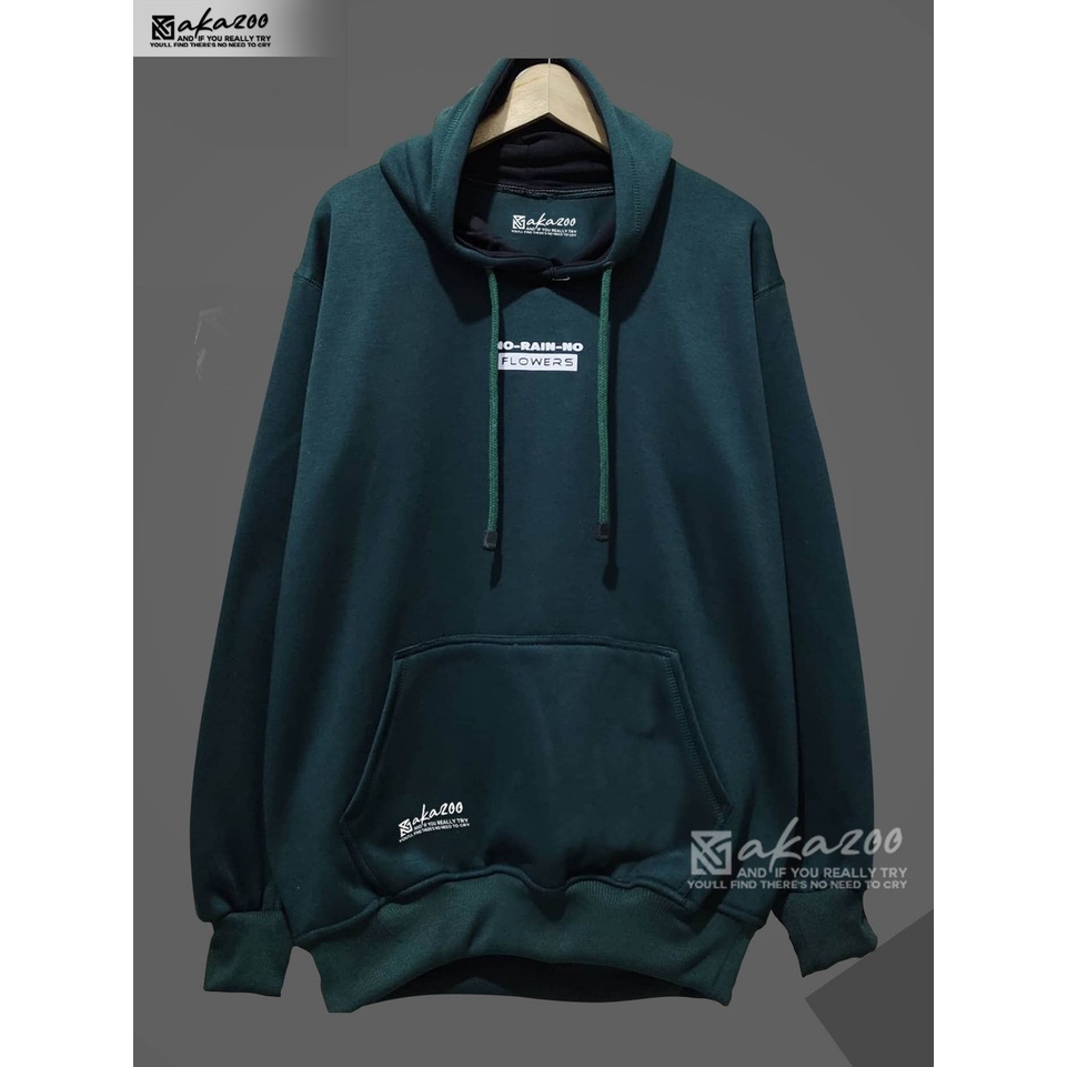 hoodie pria terlaris 2021 warna hijau no rain no flowers sablon putih switer distro bandung original  hody cowok jumbo sweater big size xxl ziper hodie pria terlaris 2021 unise m l xl xxl premium  akazoo ofisial bandung