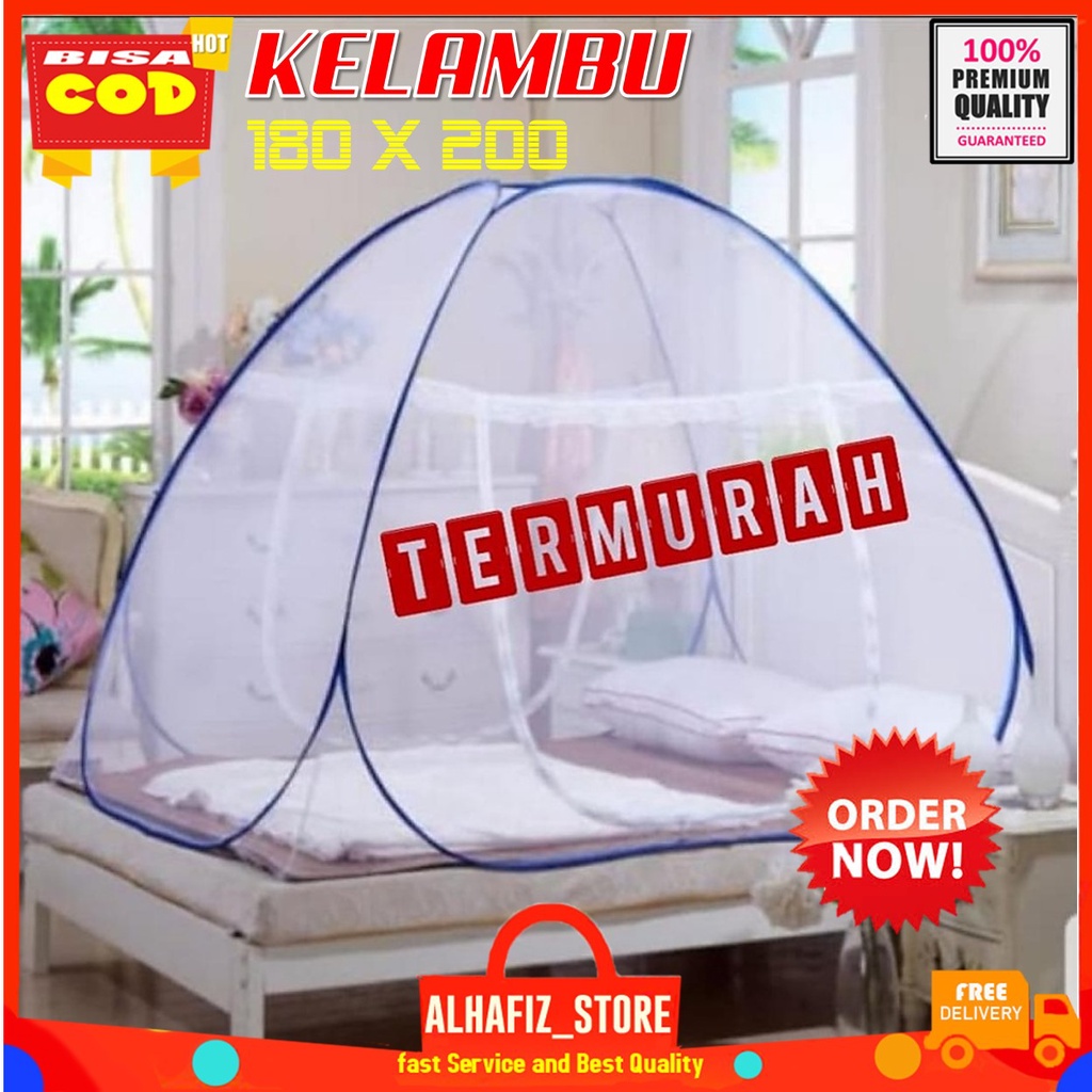 Kelambu Anti Nyamuk Tempat Tidur King 180 x 200 Besar Klambu Tenda Lipat Murah