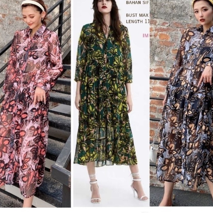 maxi dress nagita maxy hijau daun dres bangkok bkk import premium