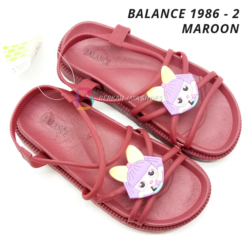 Sandal Tali Anak - Sandal Tali Karet Anak Perempuan Silang Karakter LOL Balance 1986 - 1 &amp; 2