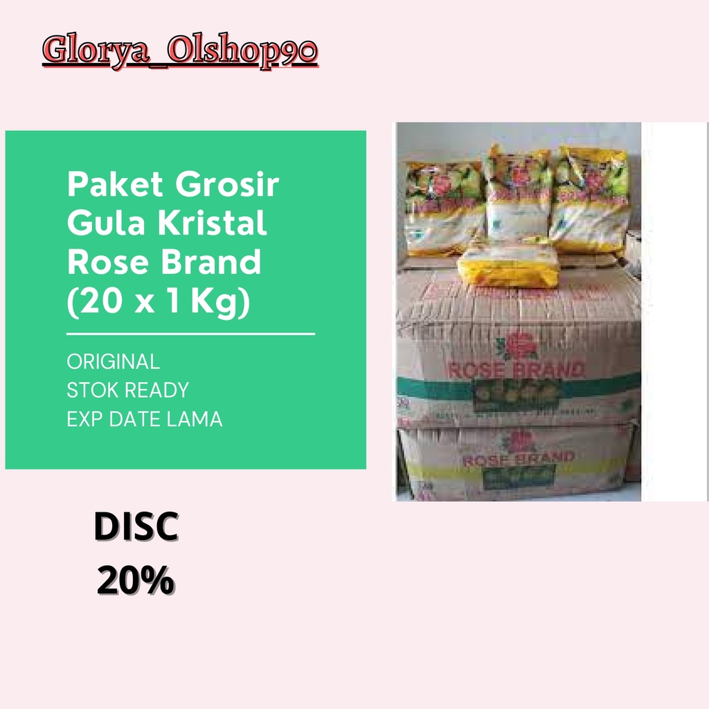 SALE 20% PAKET GROSIR  GULA PASIR ROSE BRAND (1 DUS)