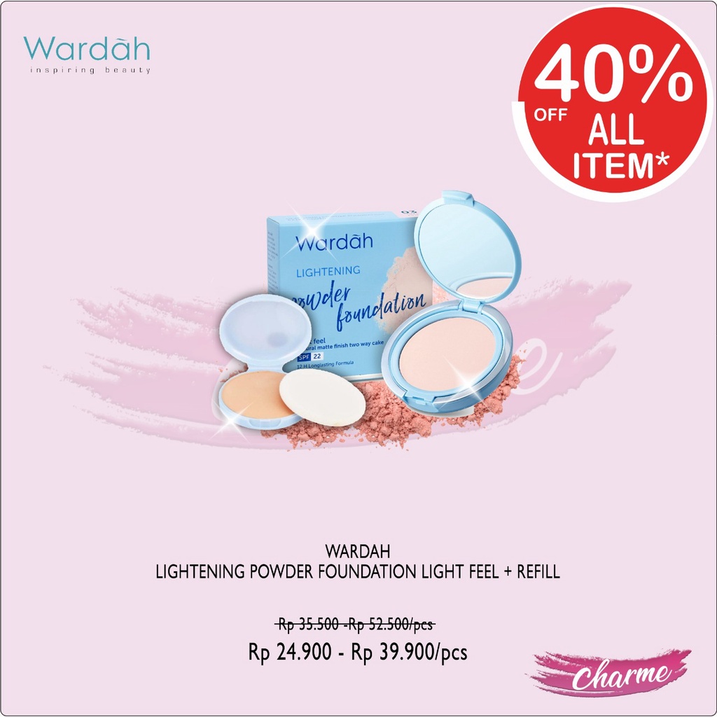 (READY &amp; ORI) Wardah Lightening Powder Foundation Light Feel