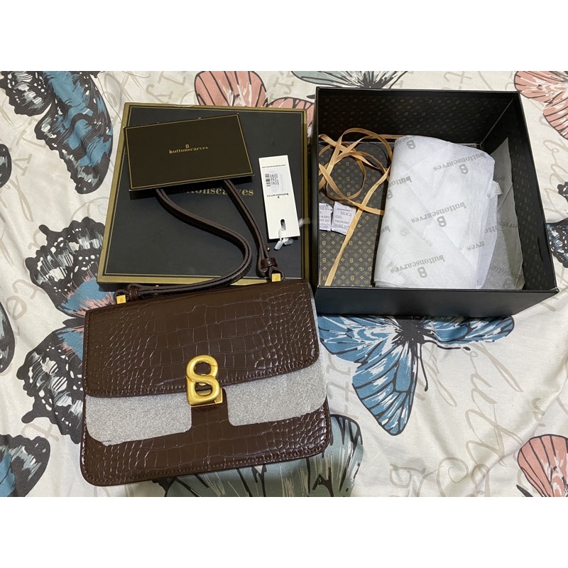 Preloved Buttonscarves Audrey bag brown medium