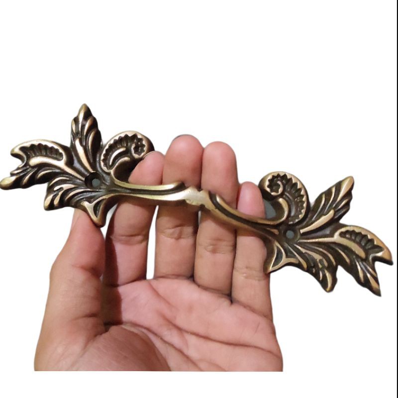 Tarikan laci lemari buffet cabinet pull brass tipe orchid 07