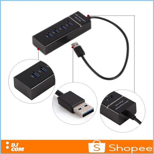 USB Hub 3.0  4 Port Super Speed Mini Portable 5Gbps Transfer Speed Plug and play