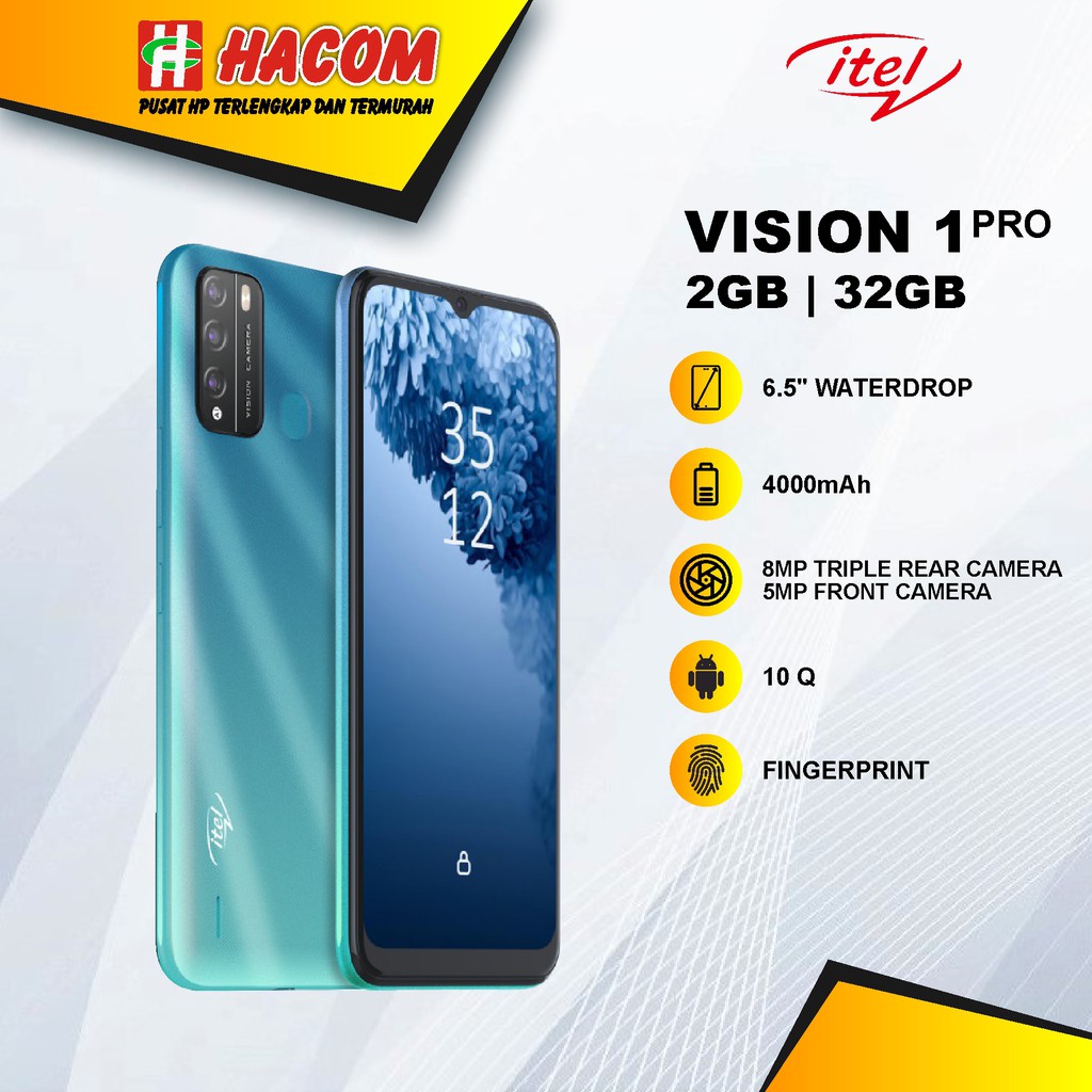 ITEL VISION 1 PRO 2/32 RAM 2GB ROM 32GB/ RAM 3GBROM 32GB  GARANSI RESMI