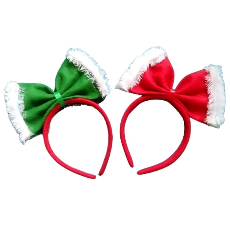 Bando Natal Dewasa Anak Pita Bulu Tema Natal