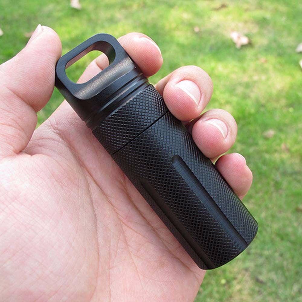 Lanfy Pill Box Portable Anti Air Botol Kering Gantungan Kunci Kapsul Survival Hike Box Seal Tank