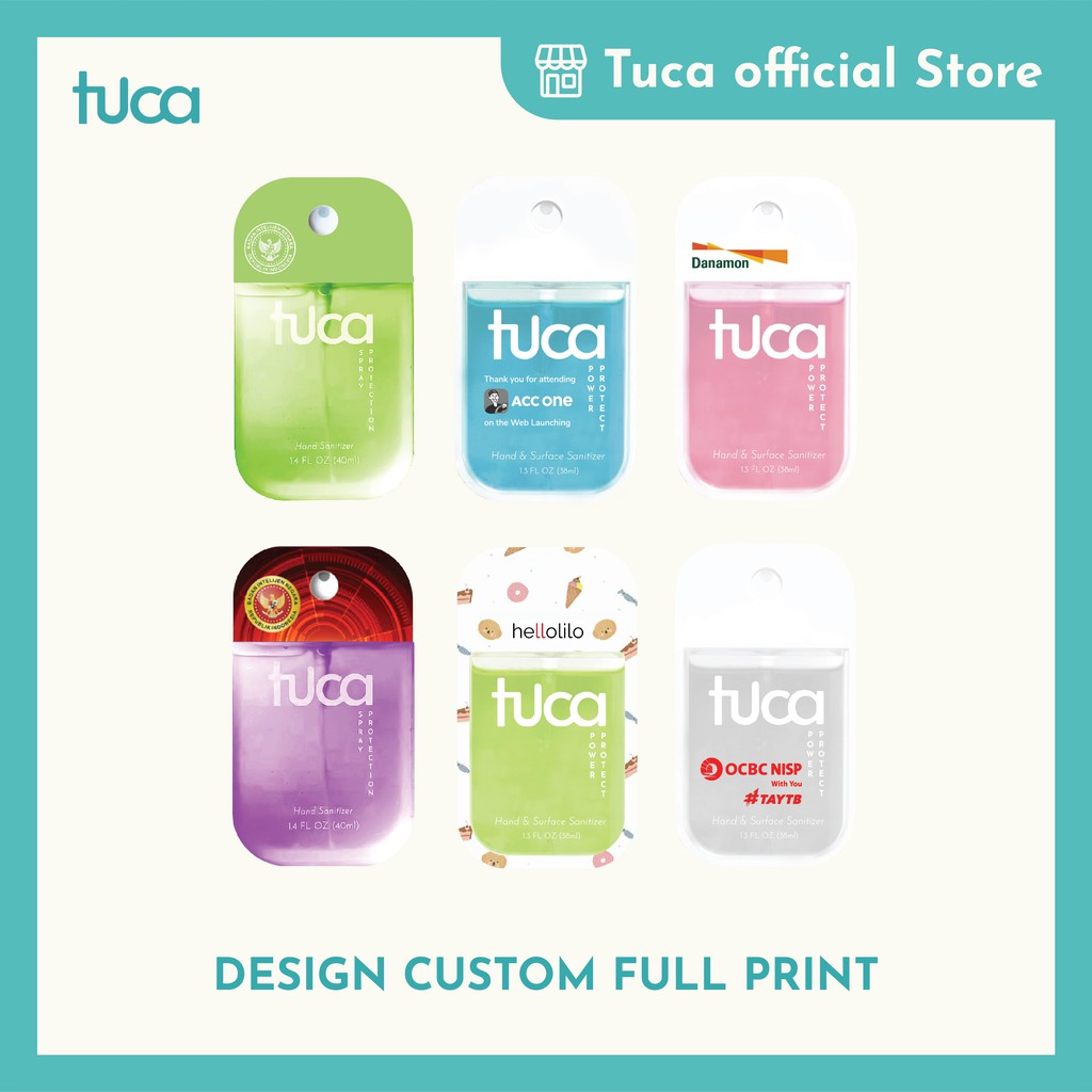 Tuca Custom Print Botol  Hand Sanitizer Spray Gantung - Biaya Ukir Nama atau Logo atau Full Print