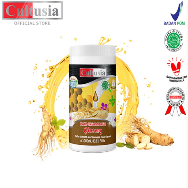 BPOM Cultusia creambath ginseng 1000 ml perawatan rambut rontok dan kering pelembut rambut Ampuh