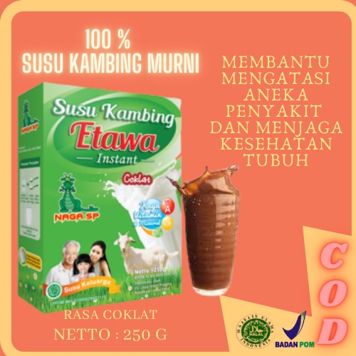 

Susu Kambing Etawa bubuk Susu kambing bubuk Susu etawa 250 g Coklat