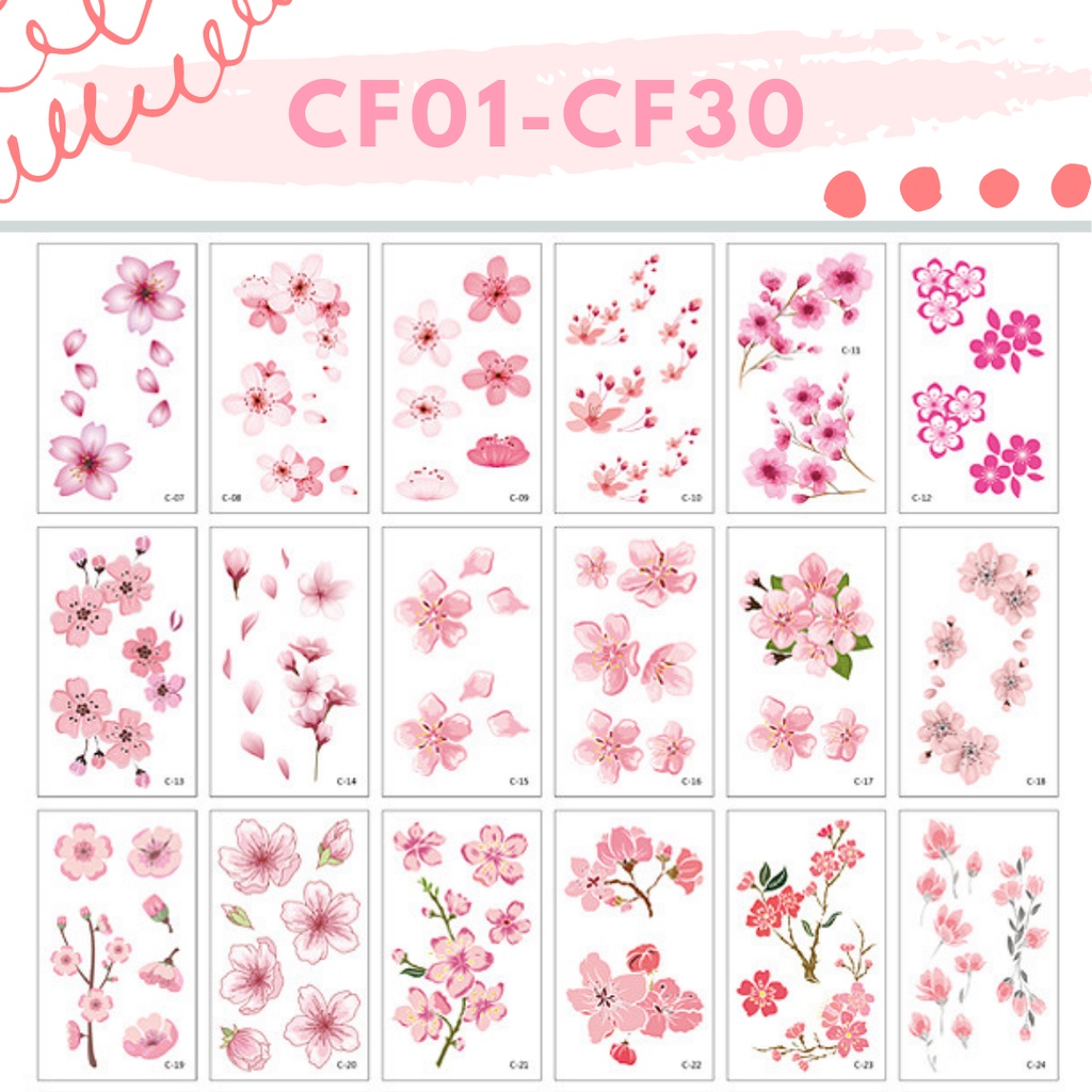 Stiker Tattoo kode CF01-CF30 | Tato Temporer | Waterproof