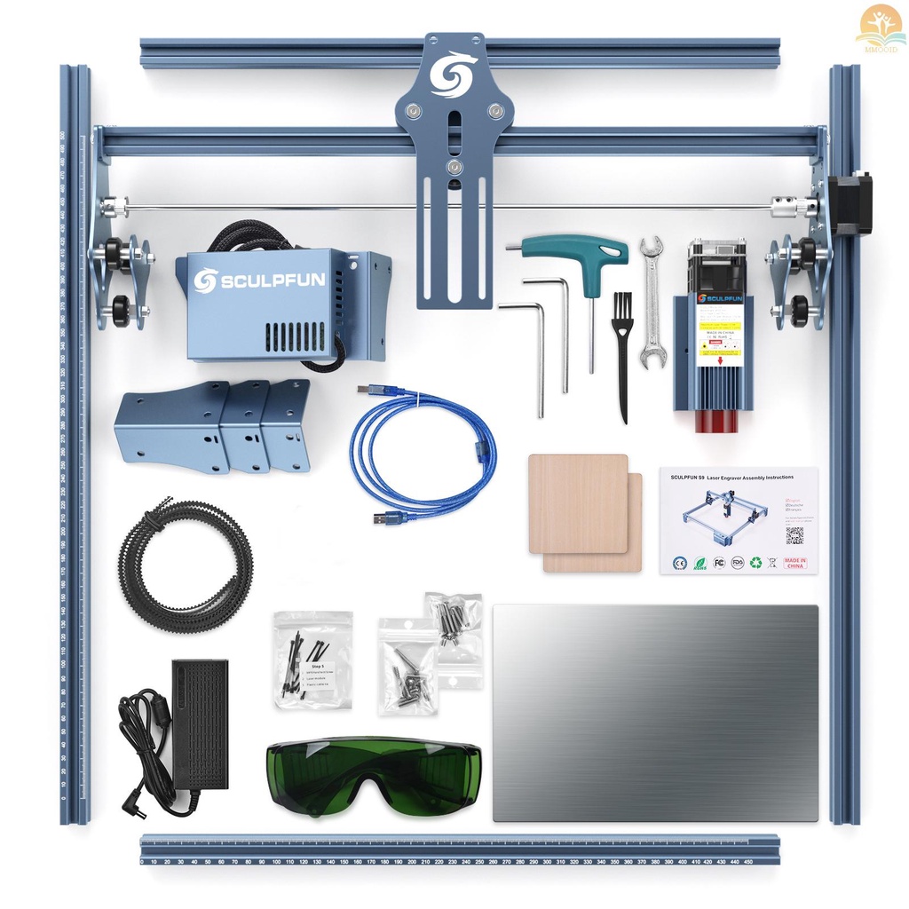 (MMOI) Sculpfun S9 Mesin Ukir Laser Presisi Tinggi 410x420mm Bahan Metal Untuk Kayu / Akrilik