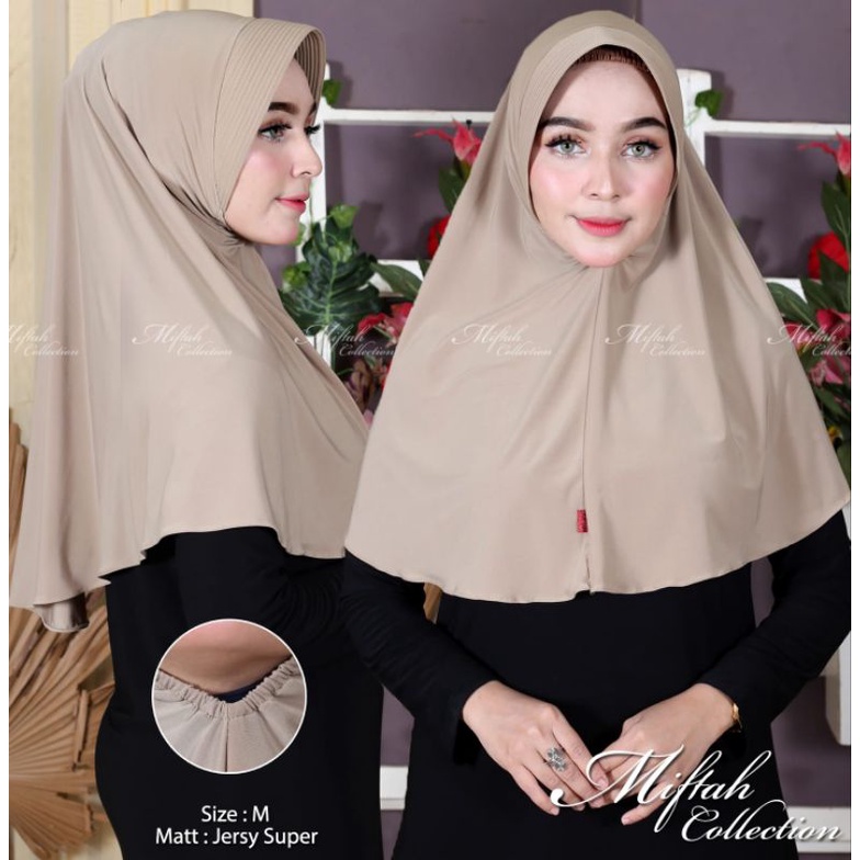 Hijab bergo instan Pad Jersey Karet dagu (M) jilbab instan Jersey