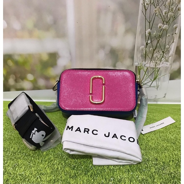 tas marc jacobs mj camera bag vivid pink multi original authentic