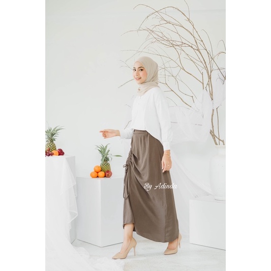 ROK KERUT TALI AIRFLOW CRINKLE SKIRT SERUT BASIC PANJANG BAWAHAN WANITA