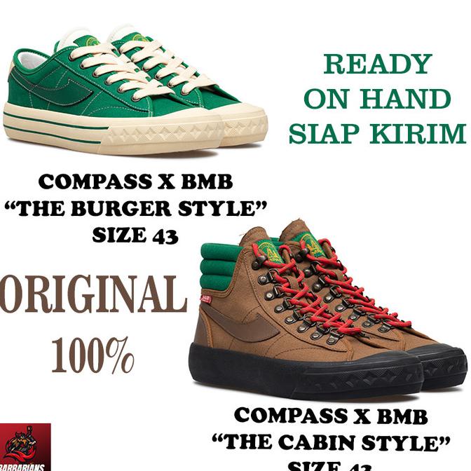 SEPATU COMPASS RETROGRADE BMB LOW HI THE BURGER CABIN STYLE 43 HIGH LO FDF321355E