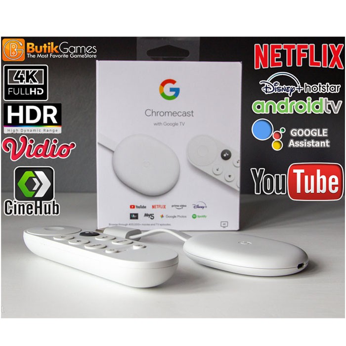 Google Chromecast Chrome Cast With Google Tv 4K | Shopee Indonesia