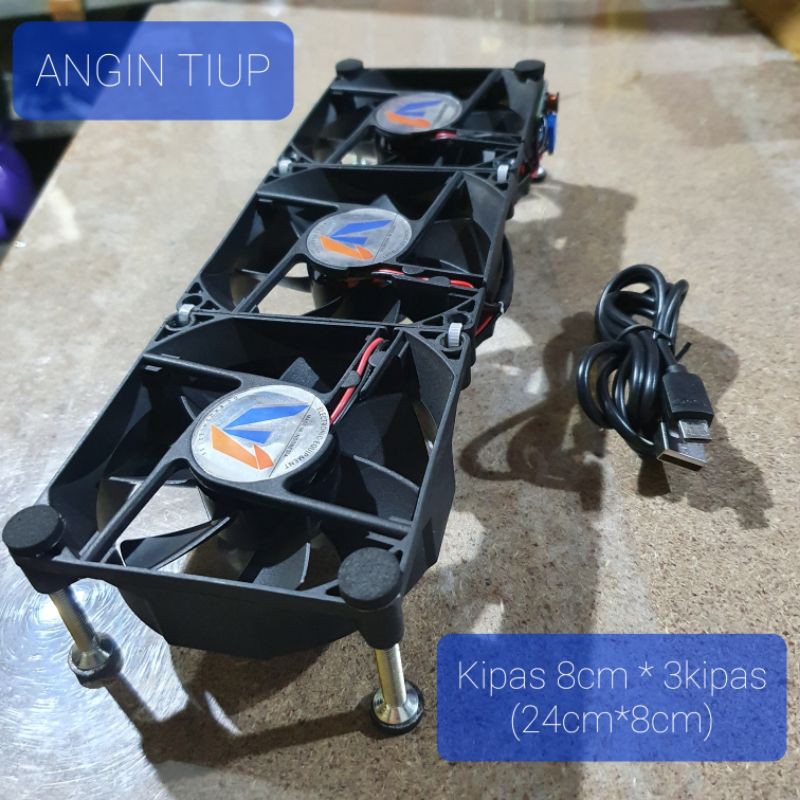 Kipas pendingin router wifi untuk pendingin modem berdiri Cooling pad 3 Fan 24x8cm fan serbaguna
