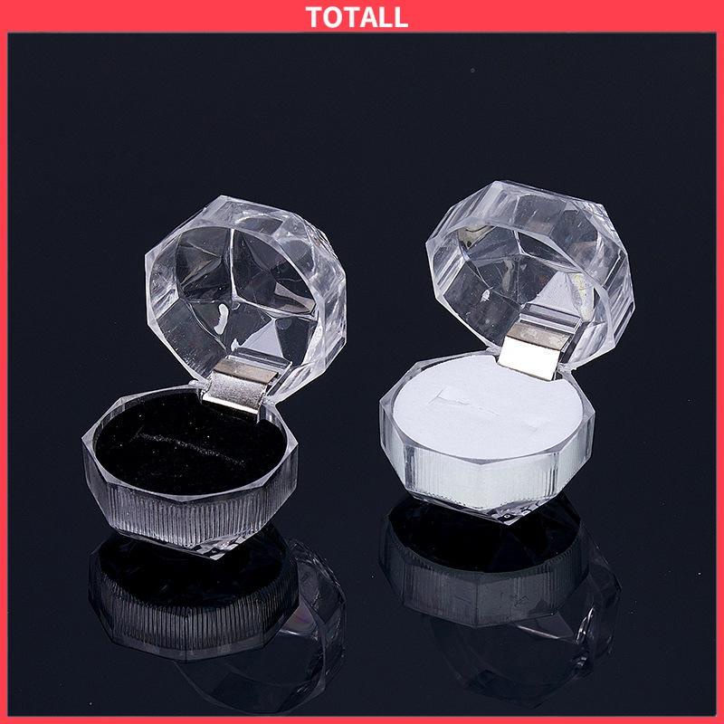 COD Kotak Cincin Mini Kotak Perhiasan Plastik Stud Earrings Cincin Kalung Perhiasan Kotak Kemasan Kotak Display-Totall