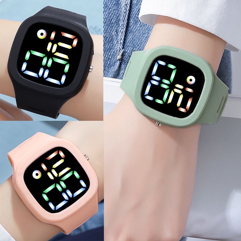 SANGCAKRA COD - Jam Tangan LED Digital Pria Wanita Rubber Electronic Fashion Couple Anak Remaja - JD2