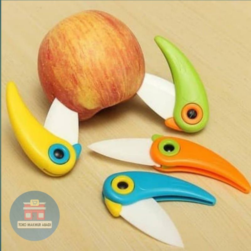 Pisau Lipat Stainless BURUNG - Pisau Sayur Buah - Souvenir Gantungan Pisau